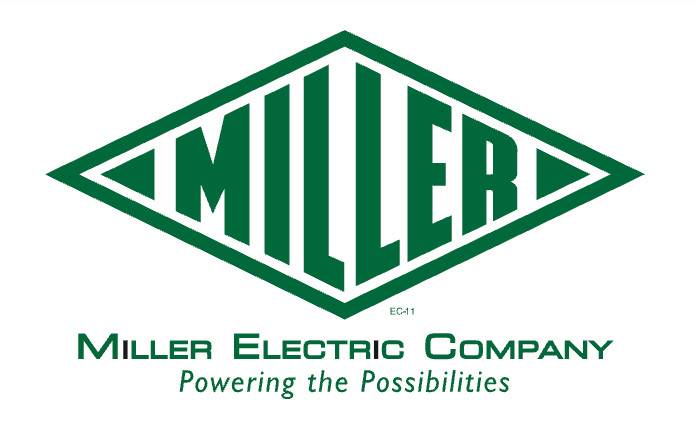 Green and white Miller Electric logo with text Miller Electric Company Powering the Possibilities